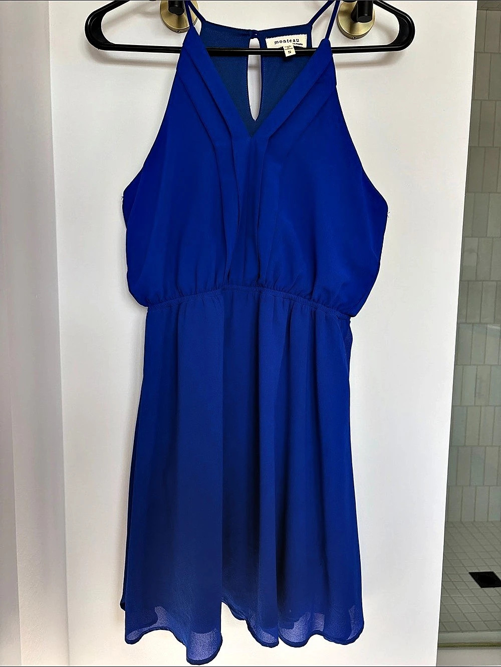 Monteau Blue Halter Mini Dress